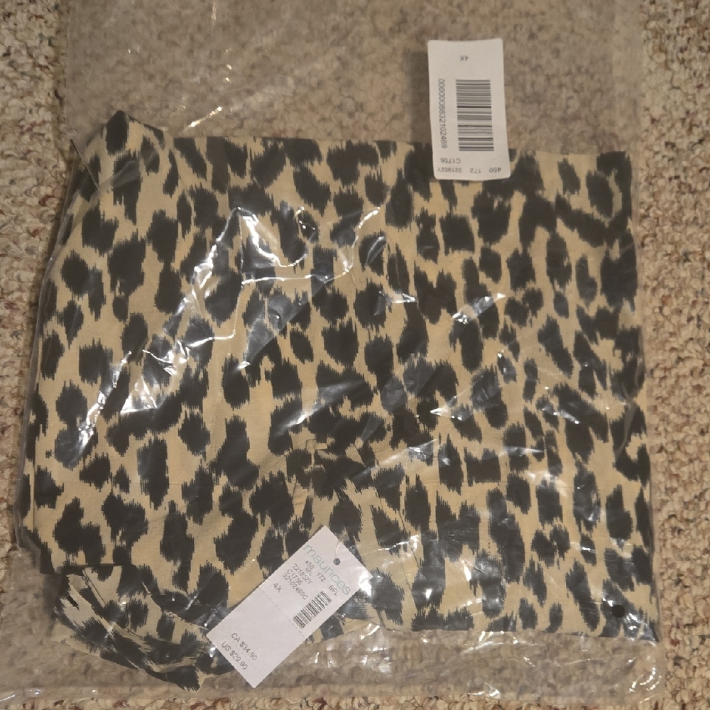 Maurices Black and Cream Animal Print Skirt